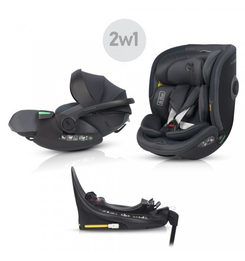EasyGo Buz XTD Pro, Buz Pro Body - zestaw 2w1 fotelików samochodowych z bazą 0-36 kg | Granito